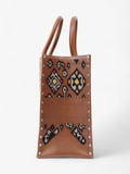 Christian Dior Book Tote Brown / Floral Leather Large