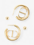 Christian Dior 30 Montaigne Earrings Gold Base Metal