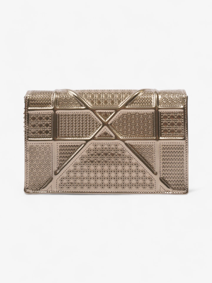 Christian Dior Diorama Wallet On Chain Metallic Gold Patent Leather