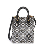 Louis Vuitton Black 1854 Monogram Canvas & Calfskin Leather Mini Sac Plat Shoulder Bag