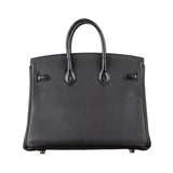 Hermes25cm Birkin Touch Black Matte Alligator/ Togo Leather Rose Gold Hardware