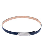 Burberry BLUE LEATHER REESE SLIM BELT
