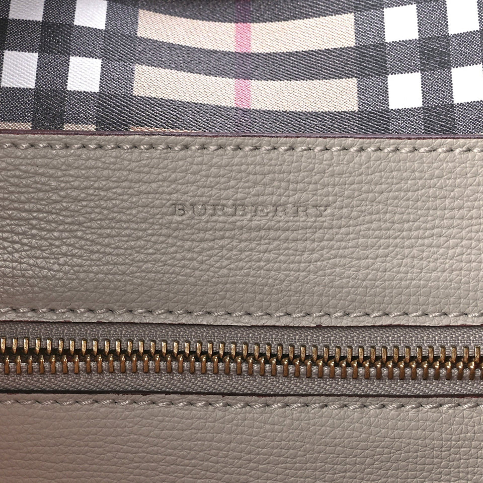 Burberry CALFSKIN CREST EMBOSSED SMALL TOTE BAG