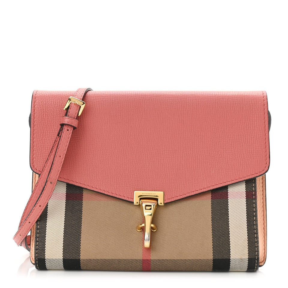 Burberry DERBY LEATHER AND HOUSE CHECK MACKEN CROSSBODY BAG