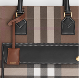 Burberry MEDIUM FREYA CHECK & LEATHER TOTE