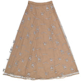 Burberry Equestrian Knight Embroidered Tulle Skirt