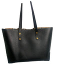 Burberry GRAINY LEATHER HAYMARKET CHECK TOTE BAG