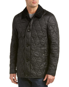 Burberry GRANSWORTH CHECK DETAIL CORDUROY COLLAR QUILTED JACKET