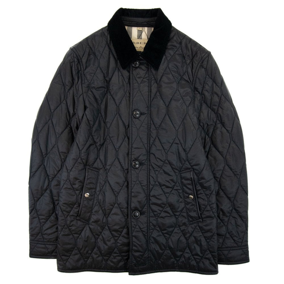 Burberry GRANSWORTH CHECK DETAIL CORDUROY COLLAR QUILTED JACKET