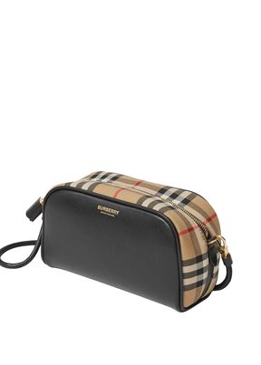 Burberry HALF CUBE LEATHER CROSSBODY BAG