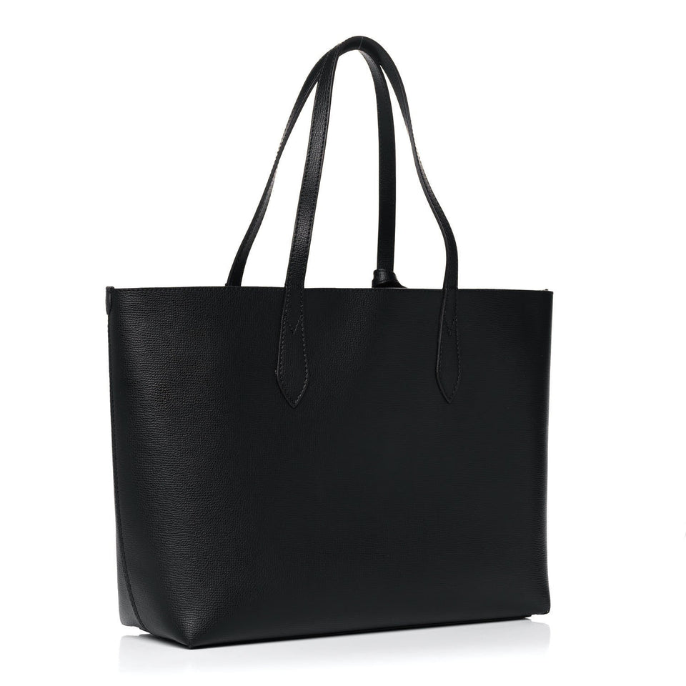 Burberry Haymarket Check Medium Reversible Tote BLACK