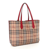 Burberry Haymarket Check Medium Reversible Tote Red