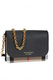 Burberry GRAINED CALFSKIN HOUSE CHECK HAMPSHIRE WALLET ON CHAIN