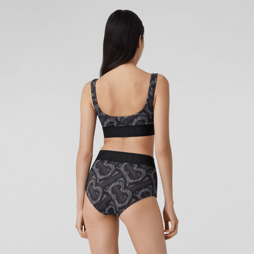 Burberry GRAPHITE MONOGRAM PRINT BIKINI SET