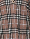 Burberry LEOPARD TRIMMED CHECKED JACQUARD KNIT SWEATER
