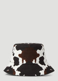 Burberry LOGO PATCH COW PRINT BUCKET HAT