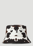 Burberry LOGO PATCH COW PRINT BUCKET HAT