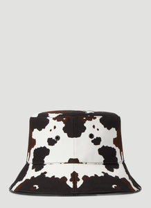Burberry LOGO PATCH COW PRINT BUCKET HAT