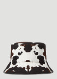 Burberry LOGO PATCH COW PRINT BUCKET HAT