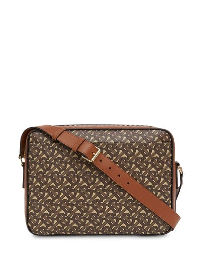 Burberry MONOGRAM COATED CANVAS CALFSKIN KNIGHT MESSENGER BAG