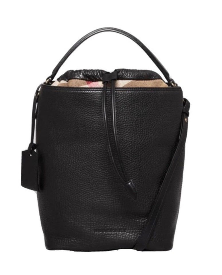 Burberry PEBBLED LEATHER HOUSE CHECK ASHBY HOBO BAG