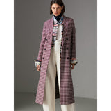 Burberry Plaid Check Cotton Double Breasted Coat