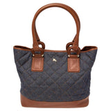 Burberry QUILTED DENIM & LEATHER GRANGE TOTE BAG