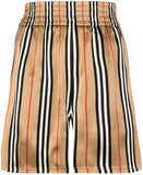 Burberry MARSETT ICON STRIPED SILK SHORTS