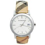 Burberry SILVER STAINLESS STEEL LEATHER HERITAGE BU9025 WATCH