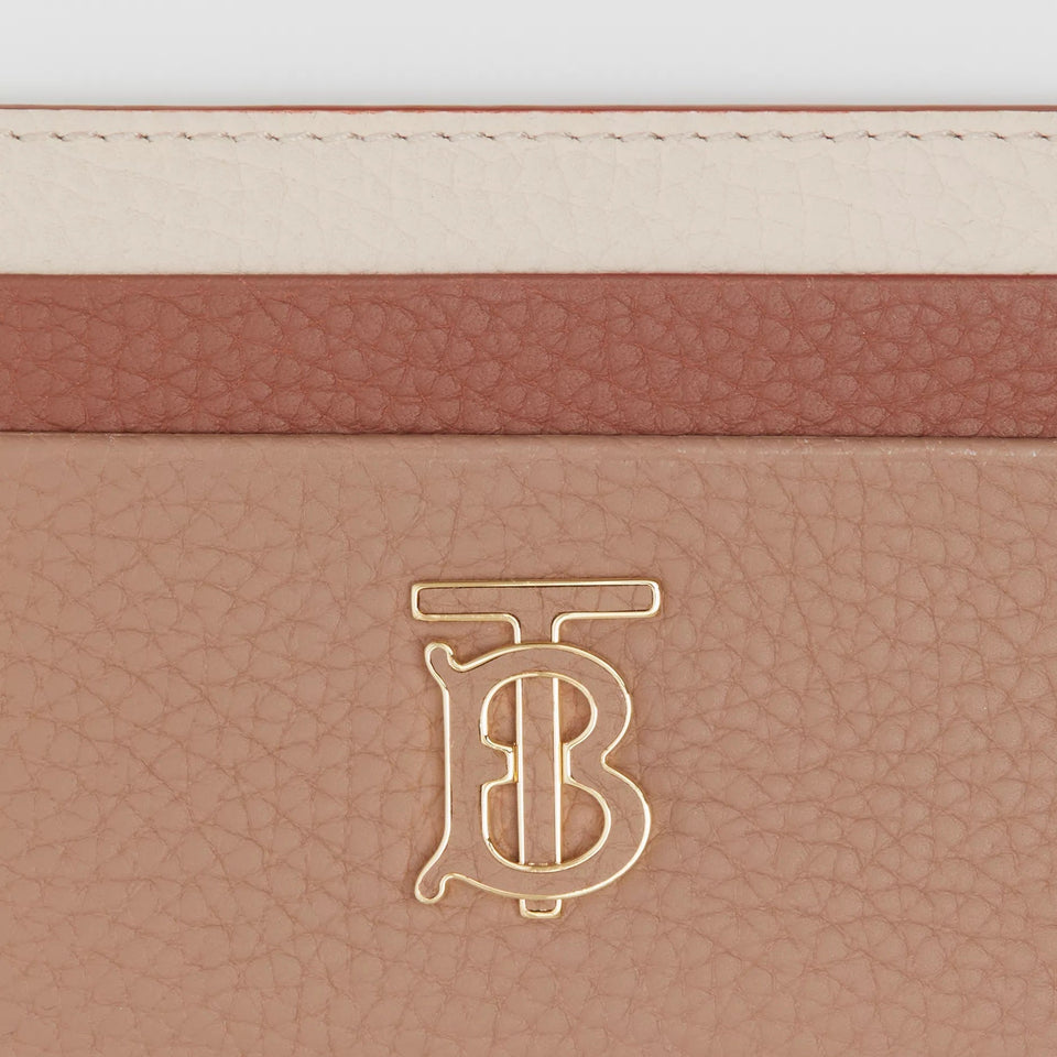 Burberry TRI-TONE GRAINY LEATHER TB CARD CASE