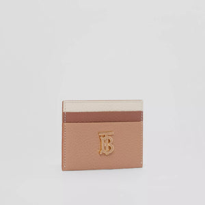 Burberry TRI-TONE GRAINY LEATHER TB CARD CASE