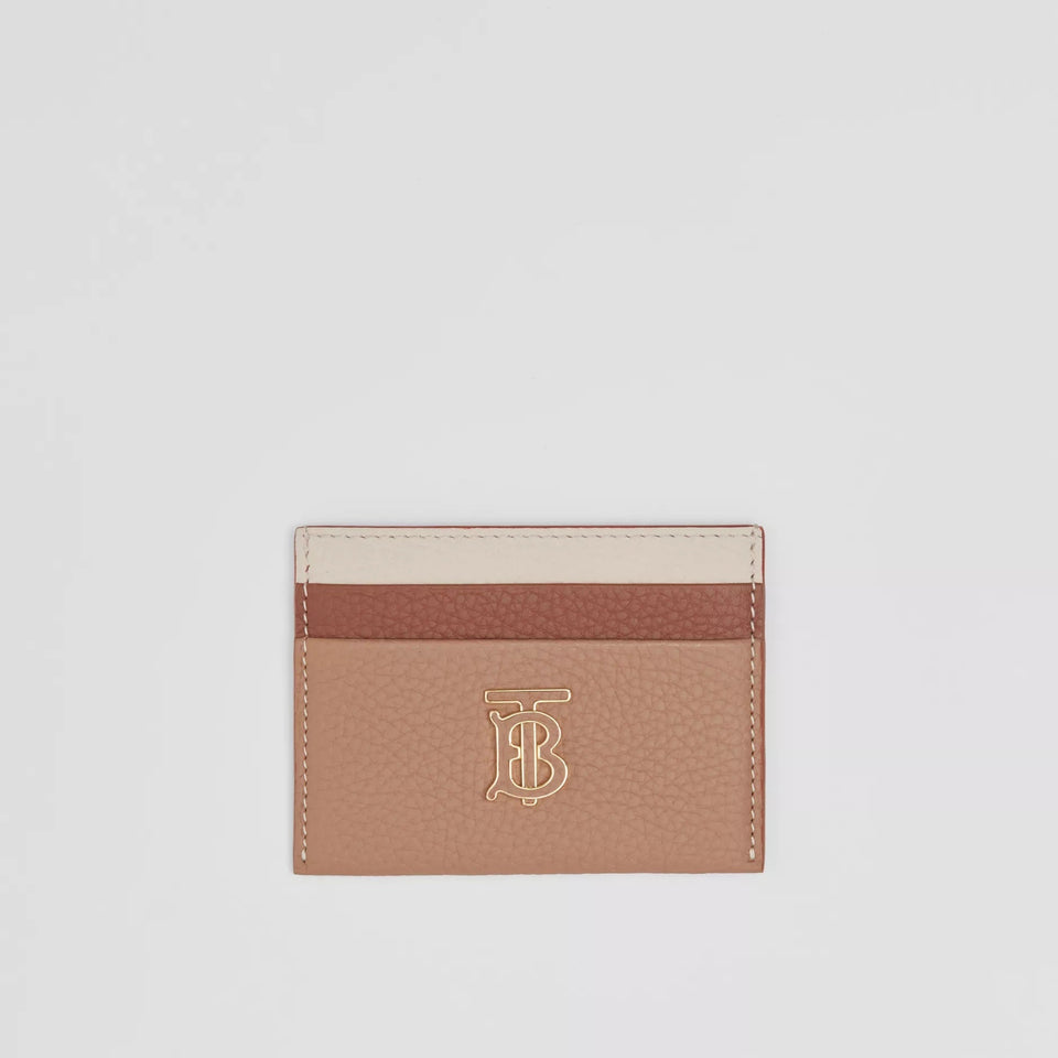 Burberry TRI-TONE GRAINY LEATHER TB CARD CASE