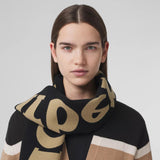 Burberry LOGO WOOL SILK JACQUARD SCARF