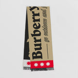 Burberry LOGO WOOL SILK JACQUARD SCARF