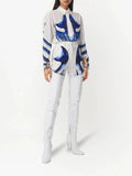Burberry MERMAID TAIL PRINT SILK BLOUSE
