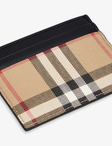 Burberry SANDON CANVAS & LEATHER CARD CASE