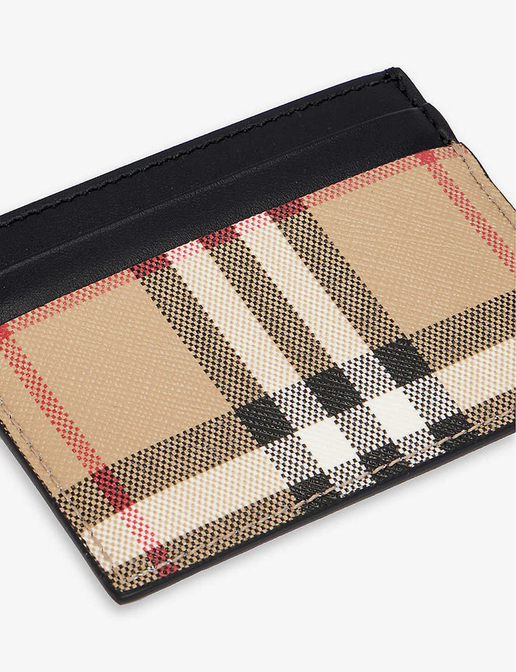 Burberry SANDON CANVAS & LEATHER CARD CASE