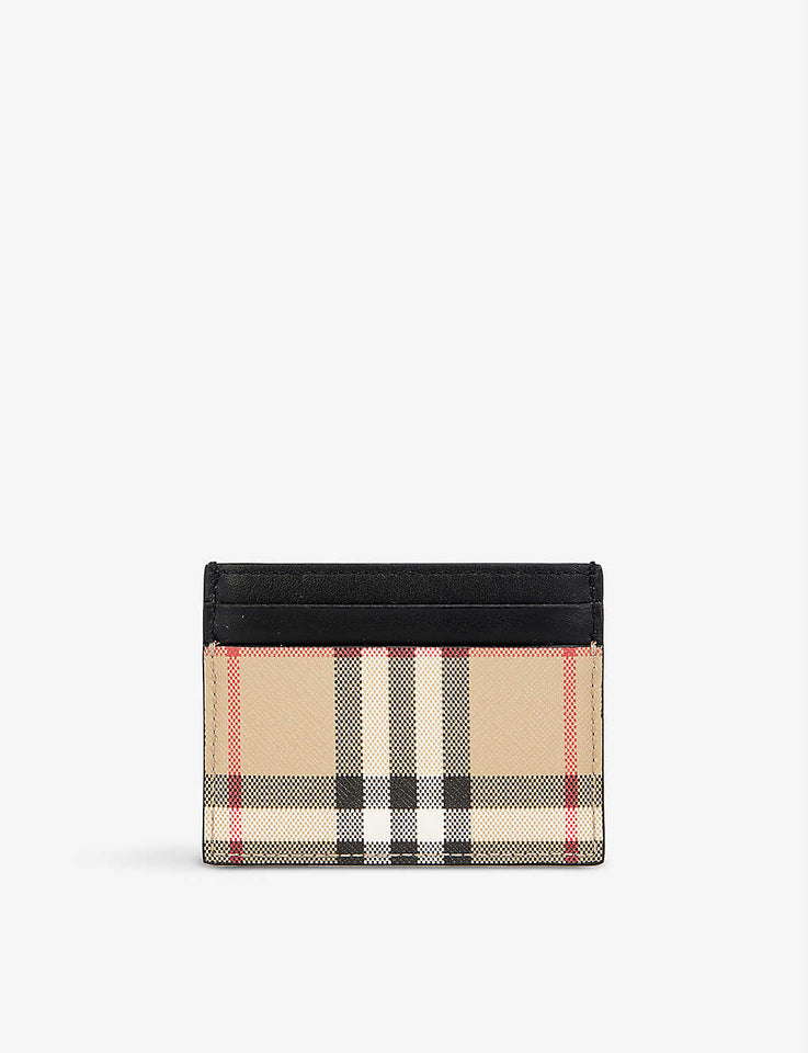 Burberry SANDON CANVAS & LEATHER CARD CASE