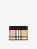 Burberry SANDON CANVAS & LEATHER CARD CASE