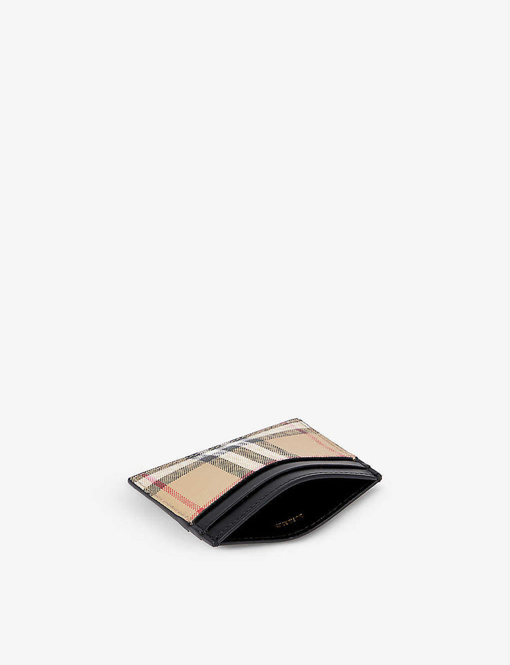 Burberry SANDON CANVAS & LEATHER CARD CASE