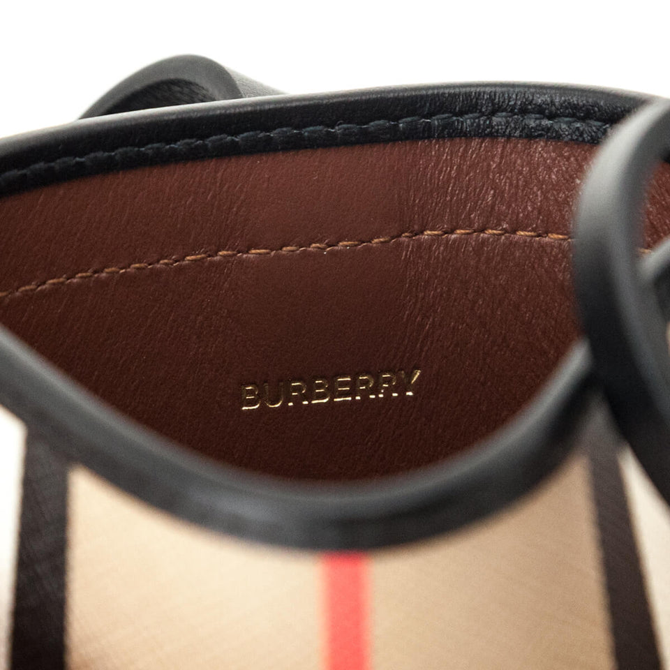 Burberry Archive Beige E-Canvas Calfskin Icon Stripe Anne Phone Case With Strap