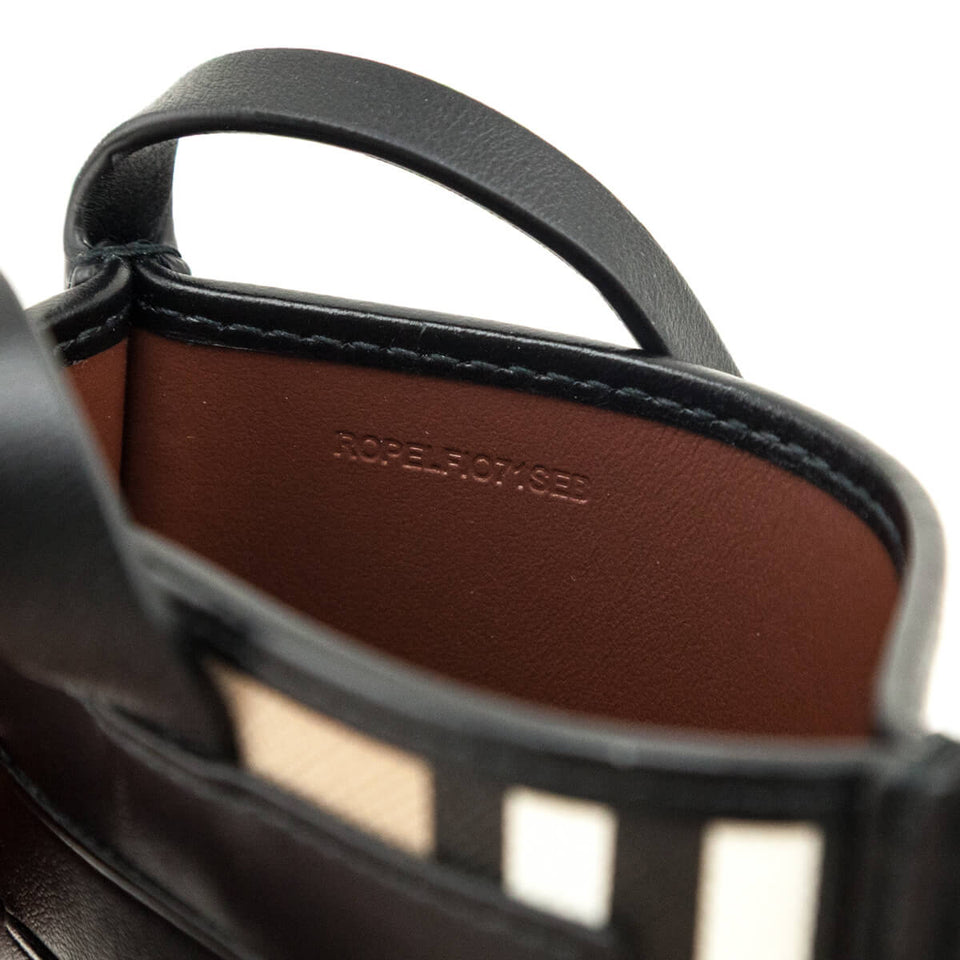 Burberry Archive Beige E-Canvas Calfskin Icon Stripe Anne Phone Case With Strap