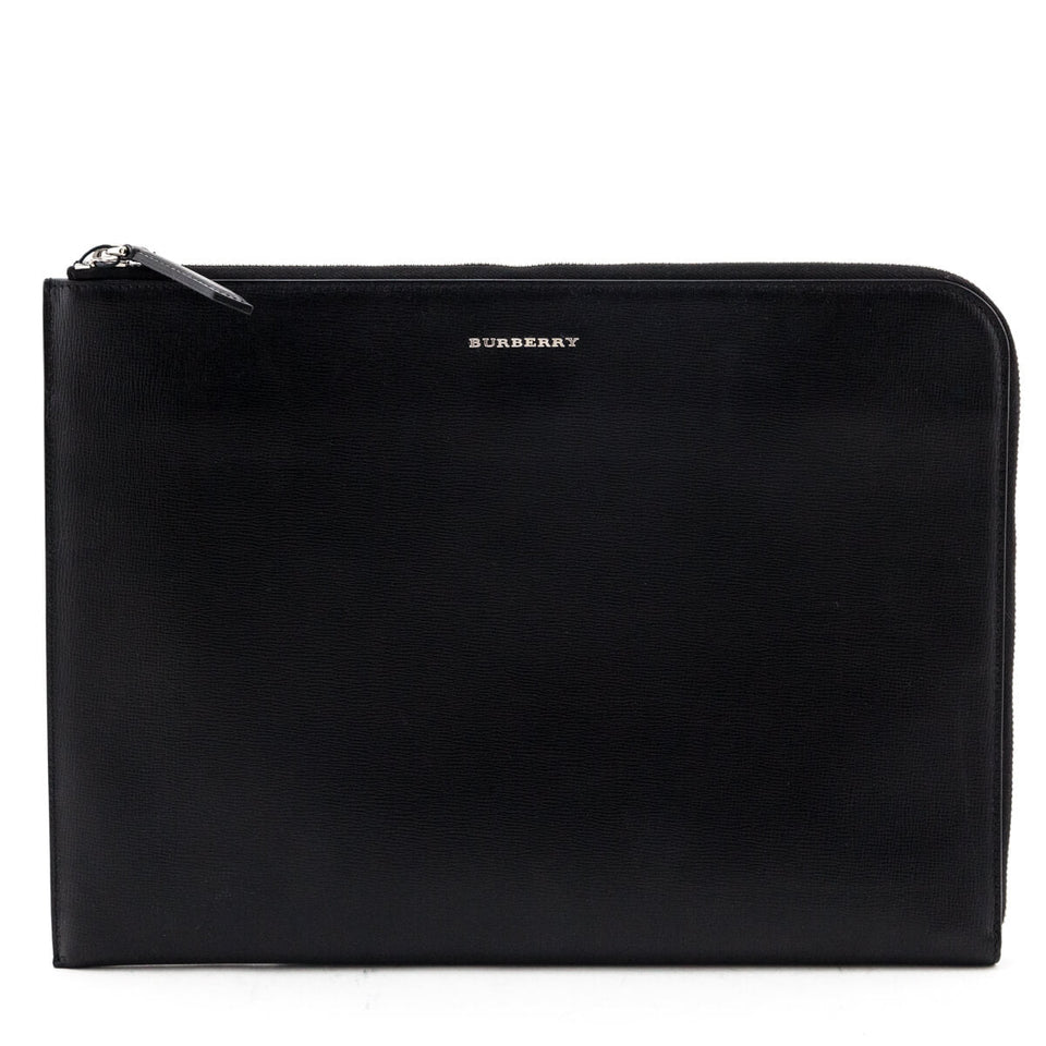 Burberry Black Cross-Grain Leather Edson Document Holder