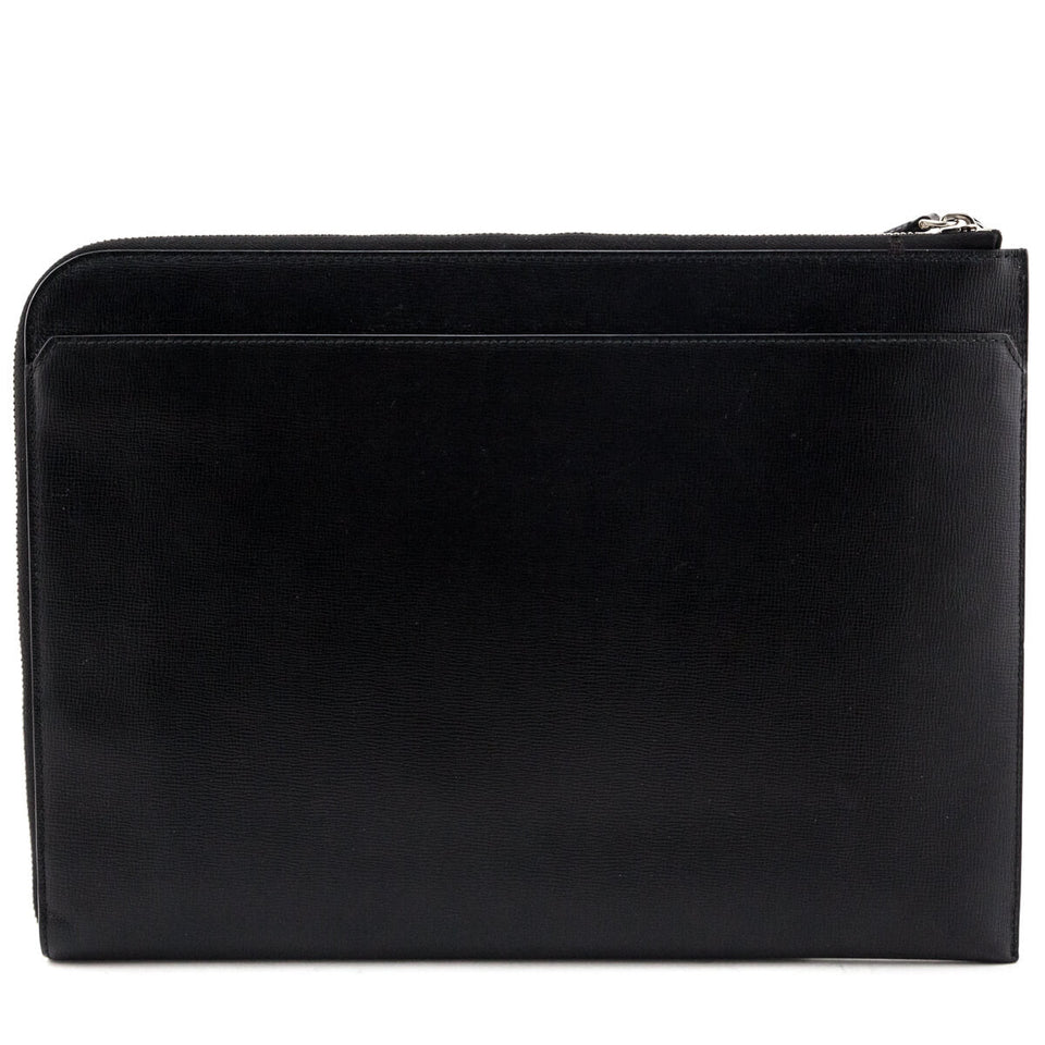 Burberry Black Cross-Grain Leather Edson Document Holder
