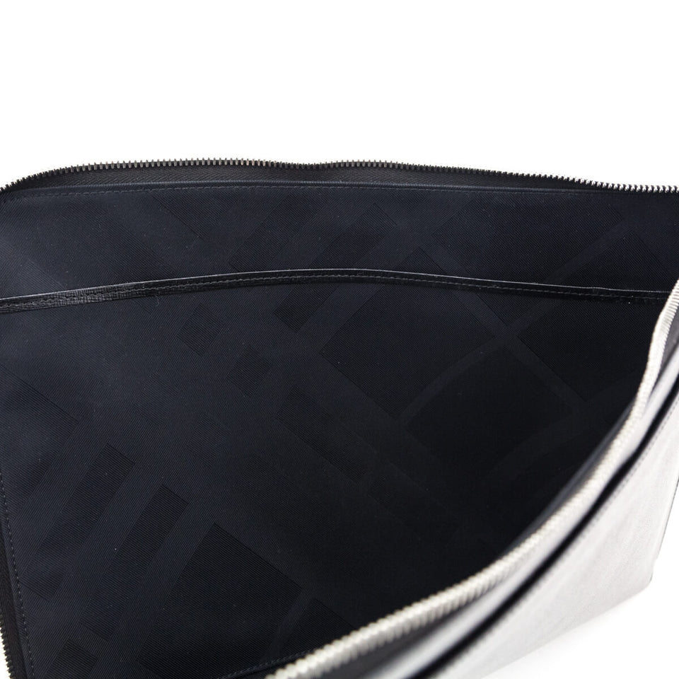 Burberry Black Cross-Grain Leather Edson Document Holder
