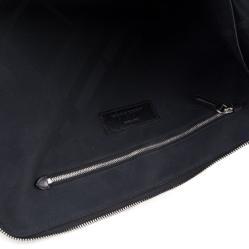 Burberry Black Cross-Grain Leather Edson Document Holder