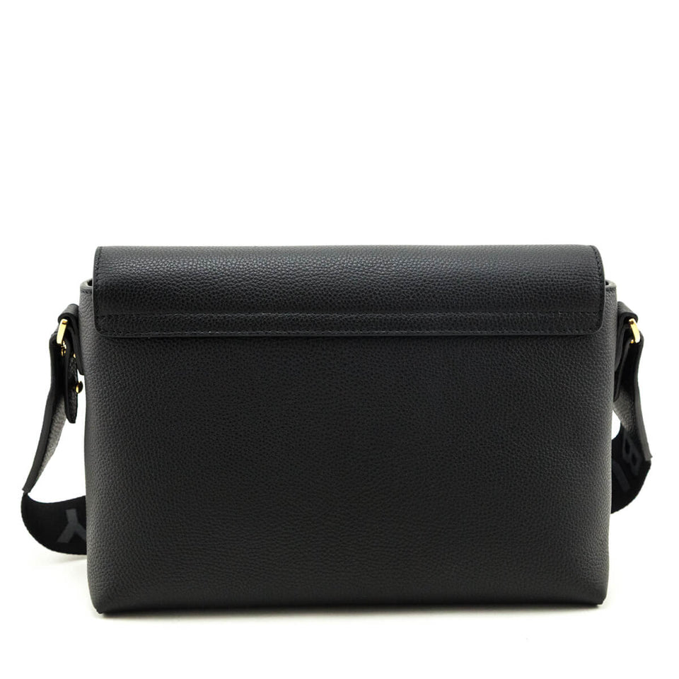 Burberry Black Grainy Calfskin Vintage Check Note Crossbody Bag