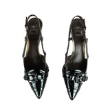 Burberry Black Patent Buckle Slingbacks Size US 7.5 | EU 37.5