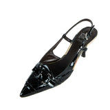 Burberry Black Patent Buckle Slingbacks Size US 7.5 | EU 37.5