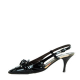 Burberry Black Patent Buckle Slingbacks Size US 7.5 | EU 37.5